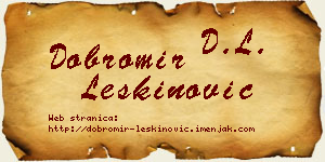 Dobromir Leškinović vizit kartica